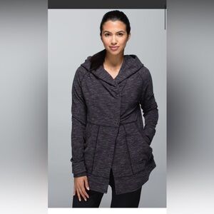 LULULEMON Find Your Centre Wrap Heathered Marled Black French Terry; Size 6